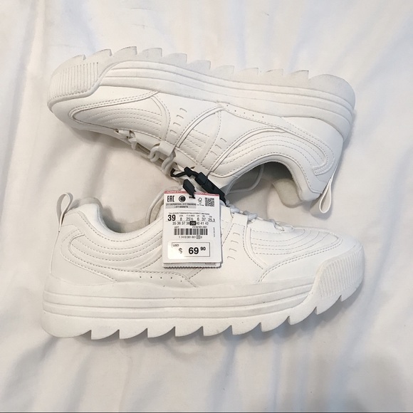 zara white chunky sneakers